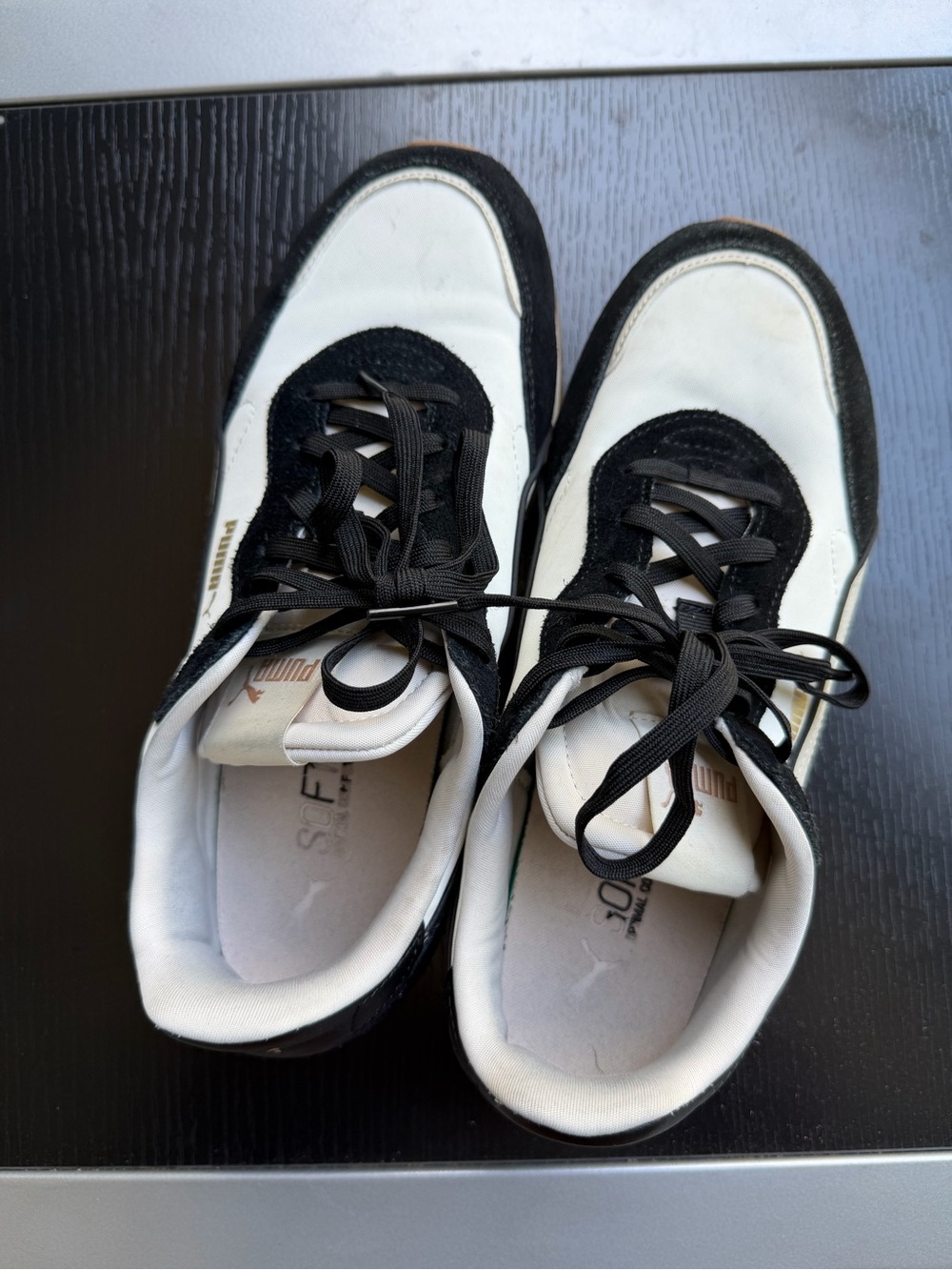 Puma Men’s Black and White Casual Trainer Sneakers